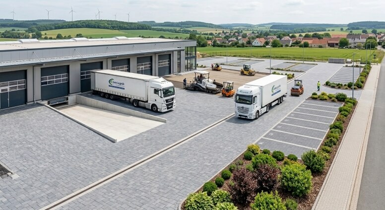 Gewerblicher Wegebau und Pflasterarbeiten für Großflächen und Logistikhöfe